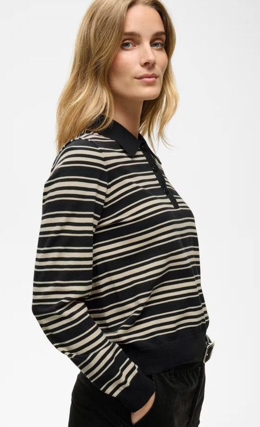 Part Two ChannanPW Pullover Black Stripe