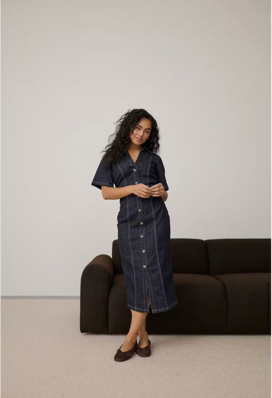 Kaffe KAmolly Denim Dress Raw Blue Denim