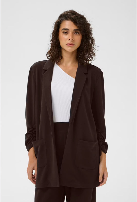 Kaffe KAphoebe 3/4 Sleeve Blazer Coffee Bean