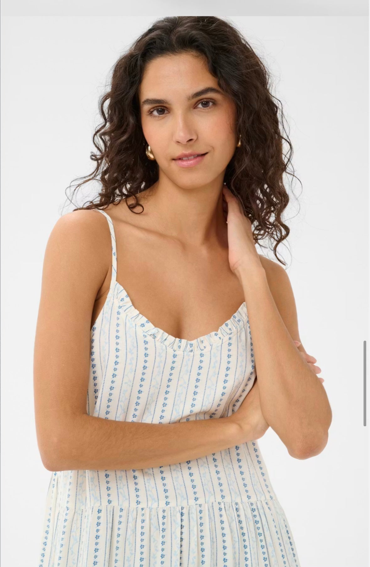 Saint Tropez EdaSZ Maxi Strap Dress Ice Vallarta Flower