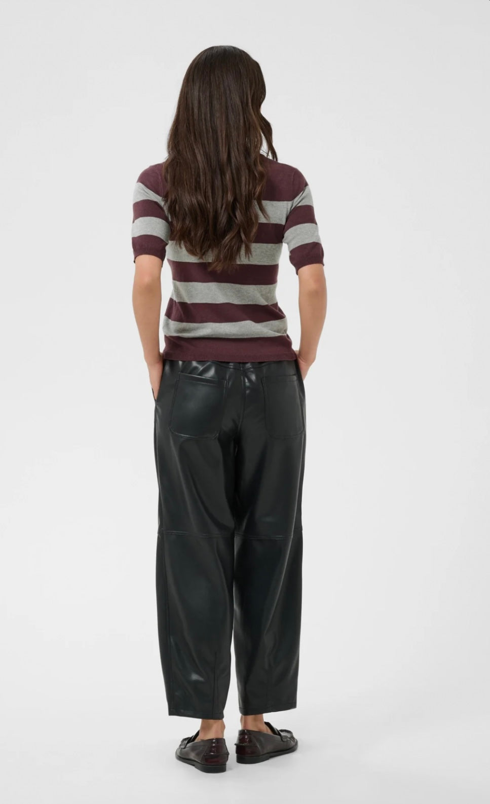 Kaffe KAlizza Striped Knit Fudge/Grey Melange