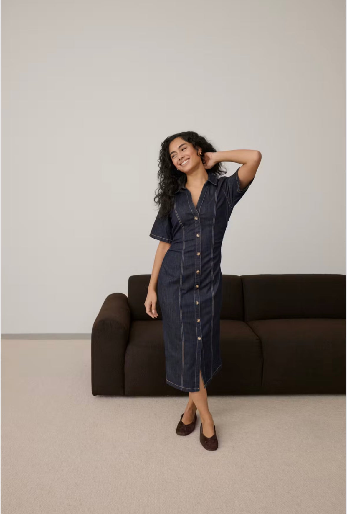 Kaffe KAmolly Denim Dress Raw Blue Denim