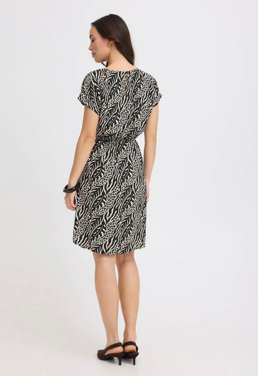 B Young BYmmjoella Oneck Dress Nature Vibes Meteorite