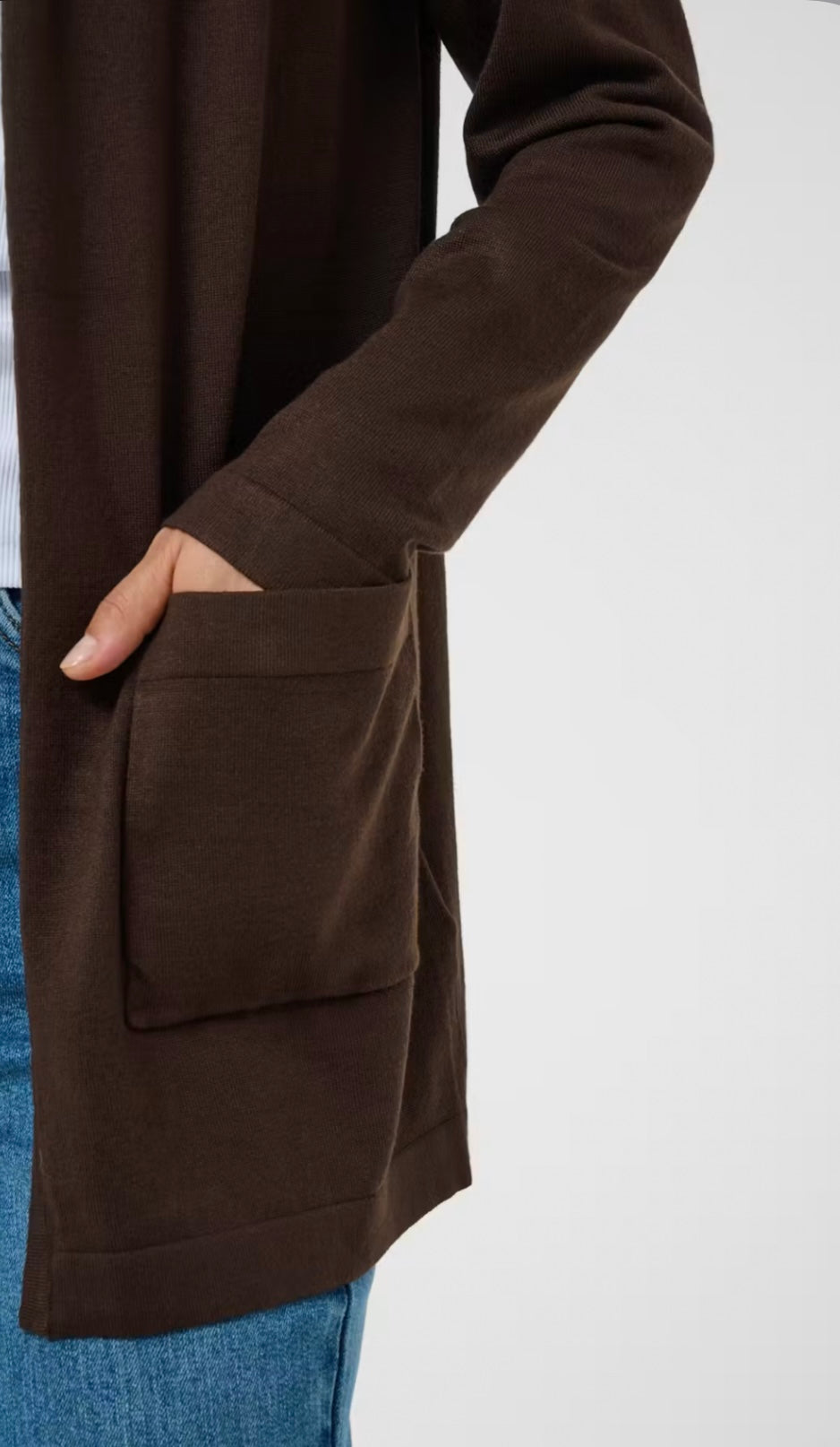 Kaffe KAlizza Long Cardigan Coffee Bean