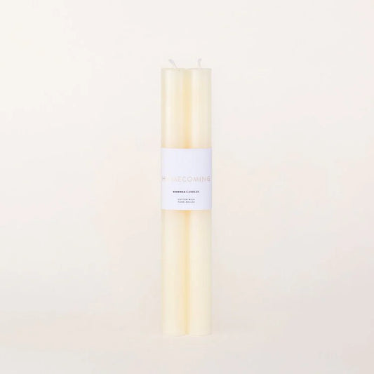 Homecoming Candles Set/2 Beeswax White