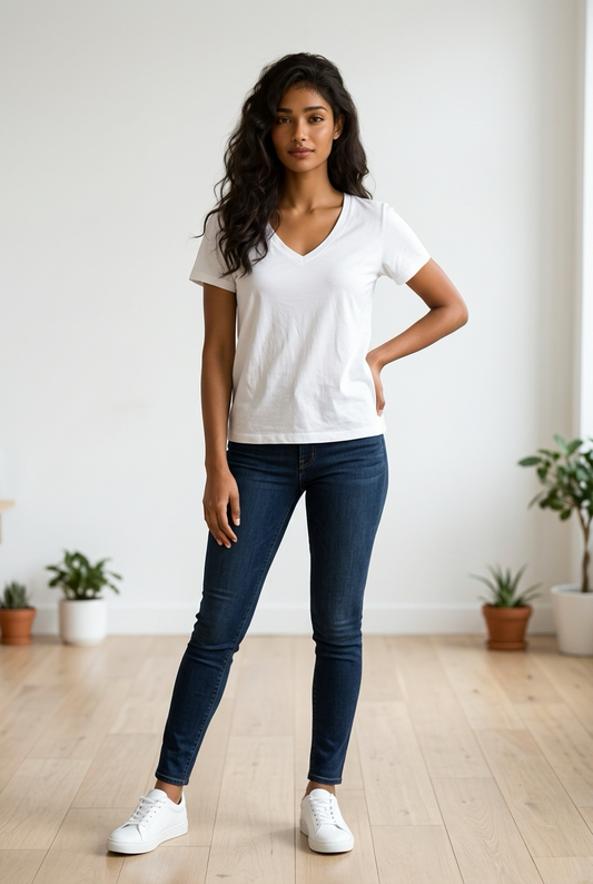 Kuwalla Zoe V-Neck Tee White