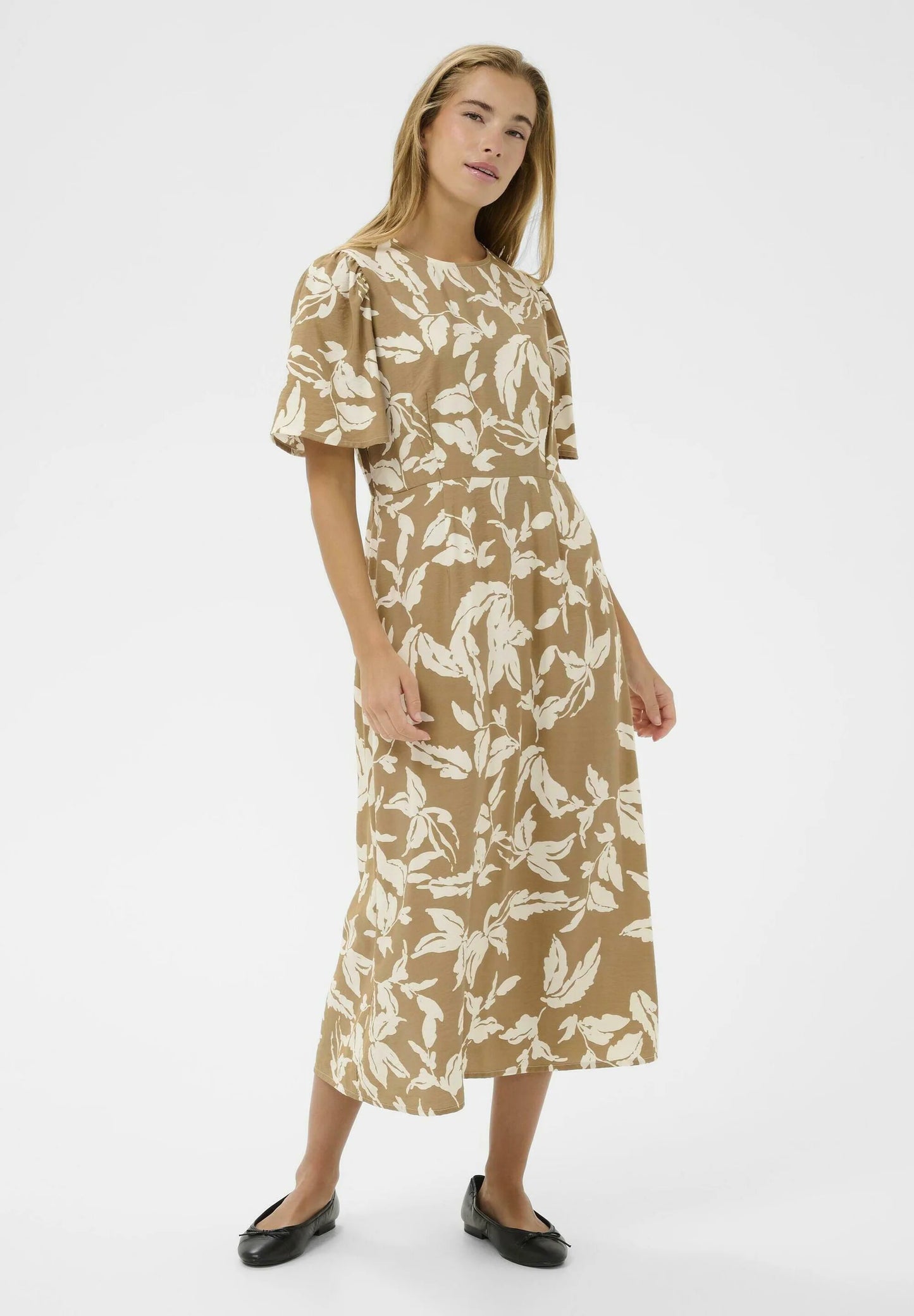 Kaffe KAmarlo Dress Oak Chalk Leave
