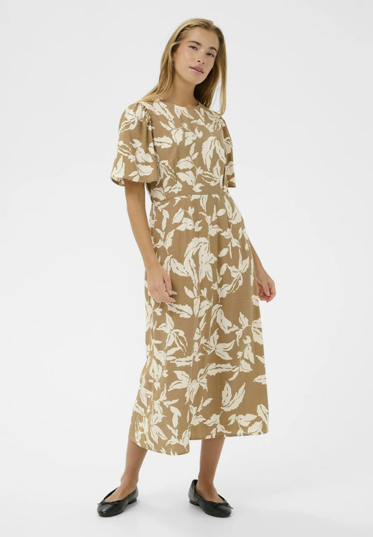 Kaffe KAmarlo Dress Oak Chalk Leave
