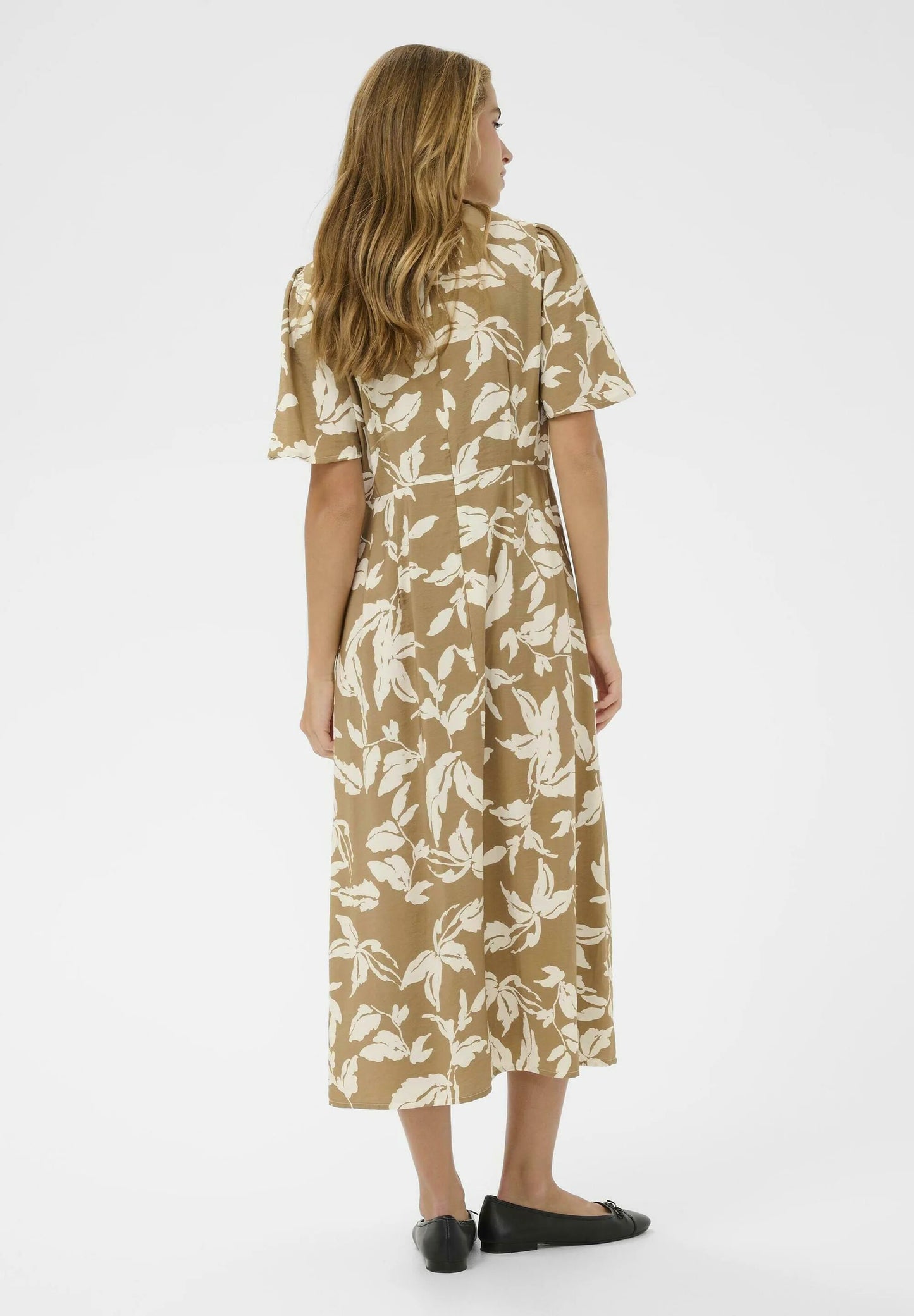 Kaffe KAmarlo Dress Oak Chalk Leave