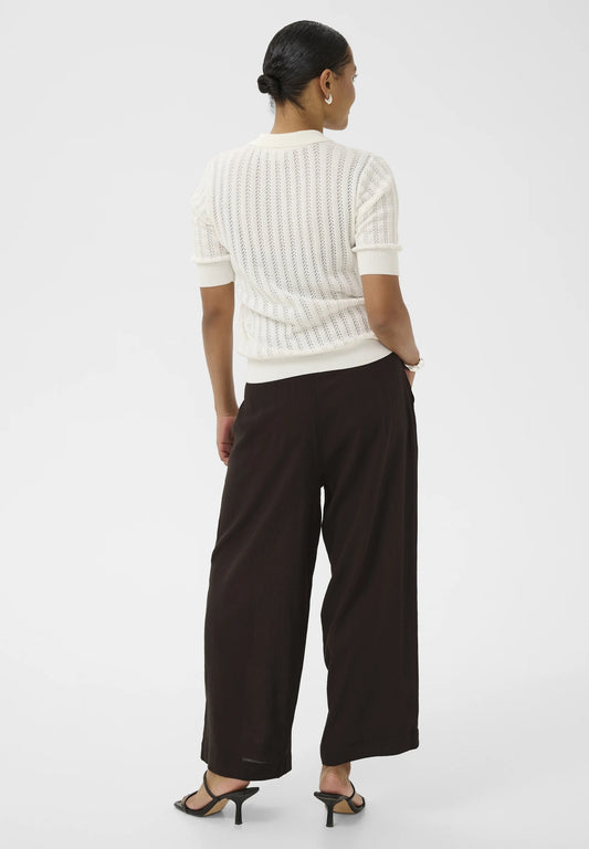 Kaffe KAmilia Cropped Wide Pants Black Coffee
