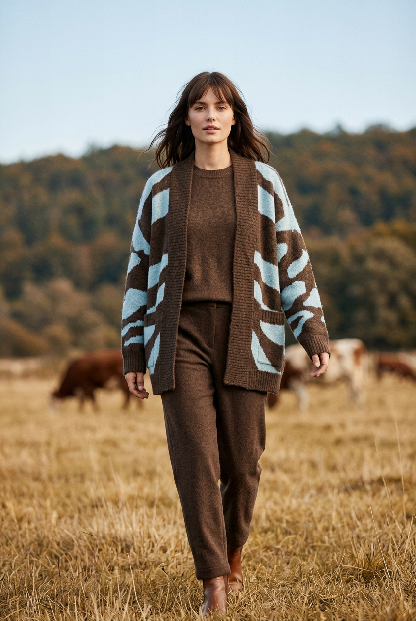 Saint Tropez MallieSZ Open Cardigan Dark Earth