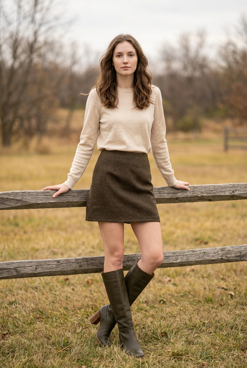 Sage the Label Simmons Mini Skirt Oak