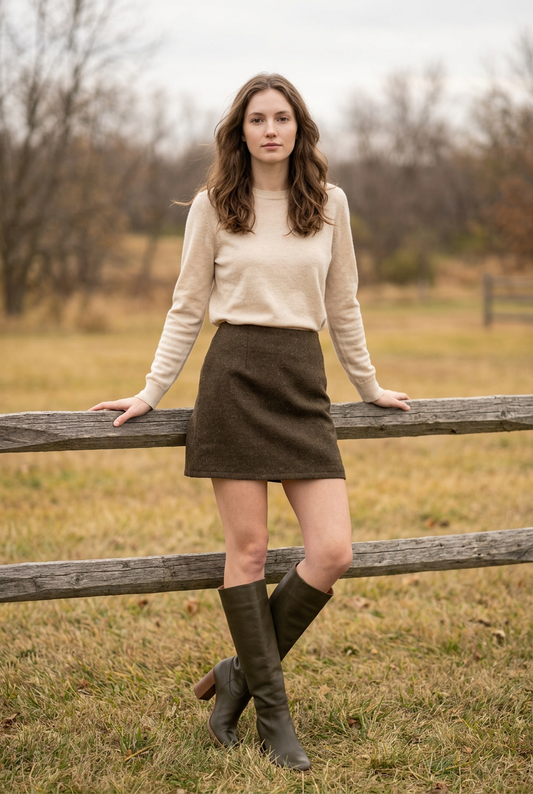 Sage the Label Simmons Mini Skirt Oak