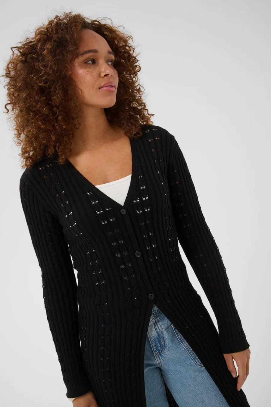 Kaffe KApinta Knit Cardigan Black Deep