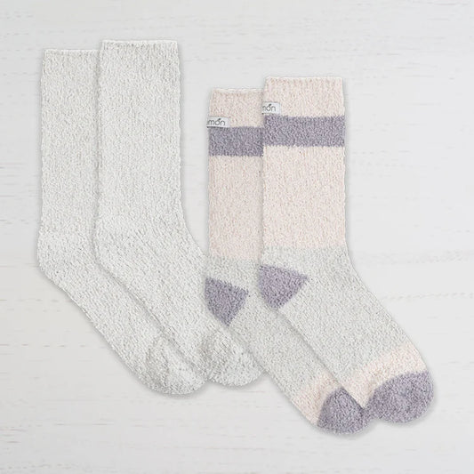 Lemon 2pk Cozy Crew Socks Aloe Infused