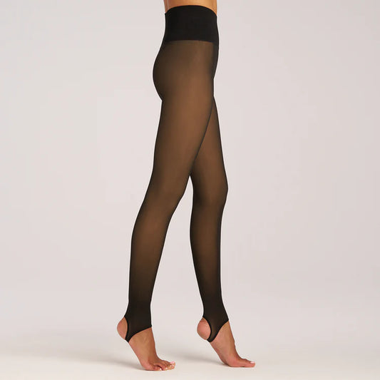 Lemon Faux Translucent Fleece Lined Tights