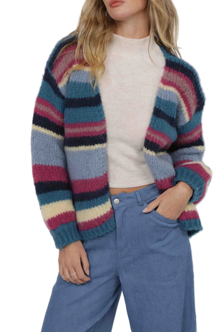 Sage the Label Be Present Stripe Cardigan Multi