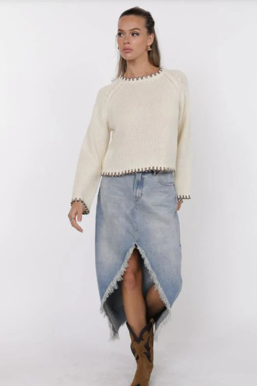 Sage the Label Reyna Sweater Cream Brown