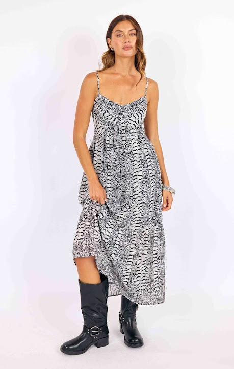 Sage The Label Urban Jungle Maxi Dress Black Multi