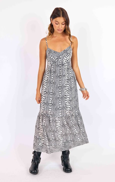 Sage The Label Urban Jungle Maxi Dress Black Multi
