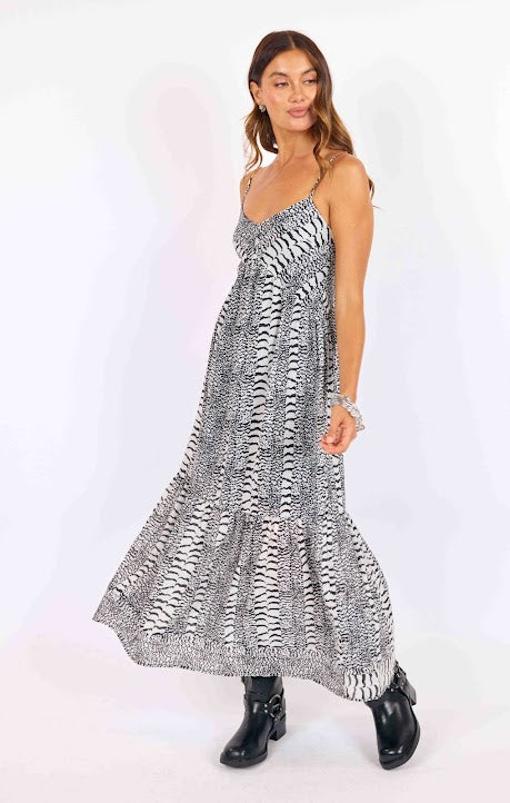 Sage The Label Urban Jungle Maxi Dress Black Multi