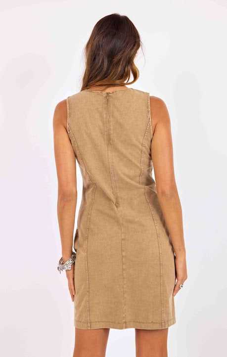 Sage The Label Highline Mini Dress Taupe