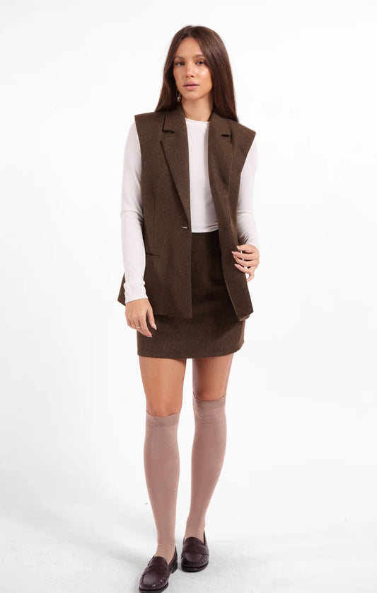 Sage the Label Simmons Blazer Vest Oak