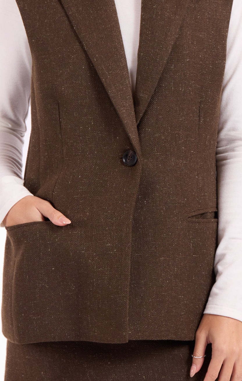Sage the Label Simmons Blazer Vest Oak