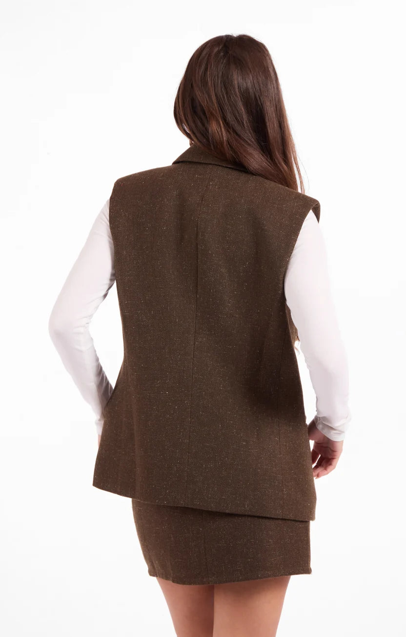 Sage the Label Simmons Blazer Vest Oak