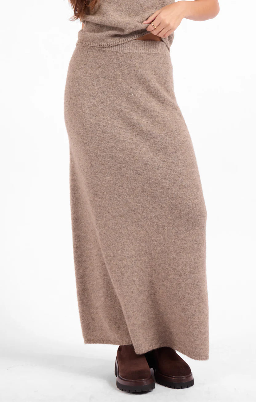 Sage the Label Brianna Maxi Skirt Taupe