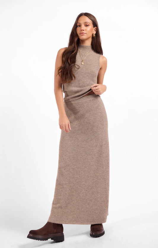Sage the Label Brianna Maxi Skirt Taupe