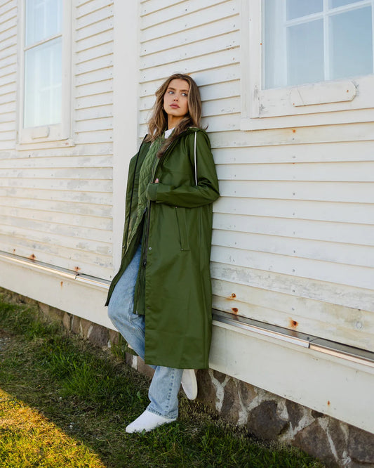 Mernini Full Length Raincoat Chive Green