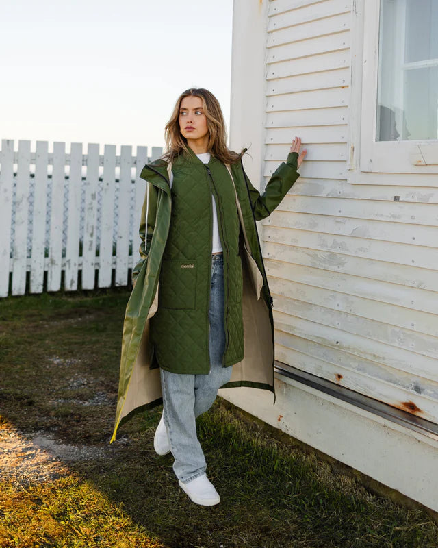 Mernini Full Length Raincoat Chive Green