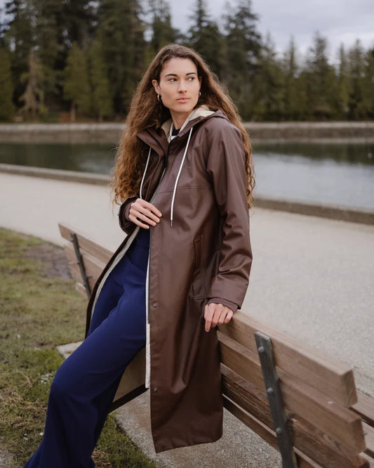 Mernini Full Length Raincoat Chocolate Brown