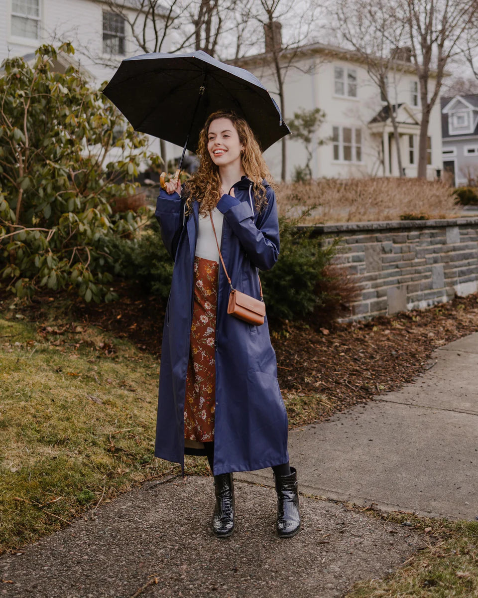 Mernini Full Length Raincoat Midnight Blue