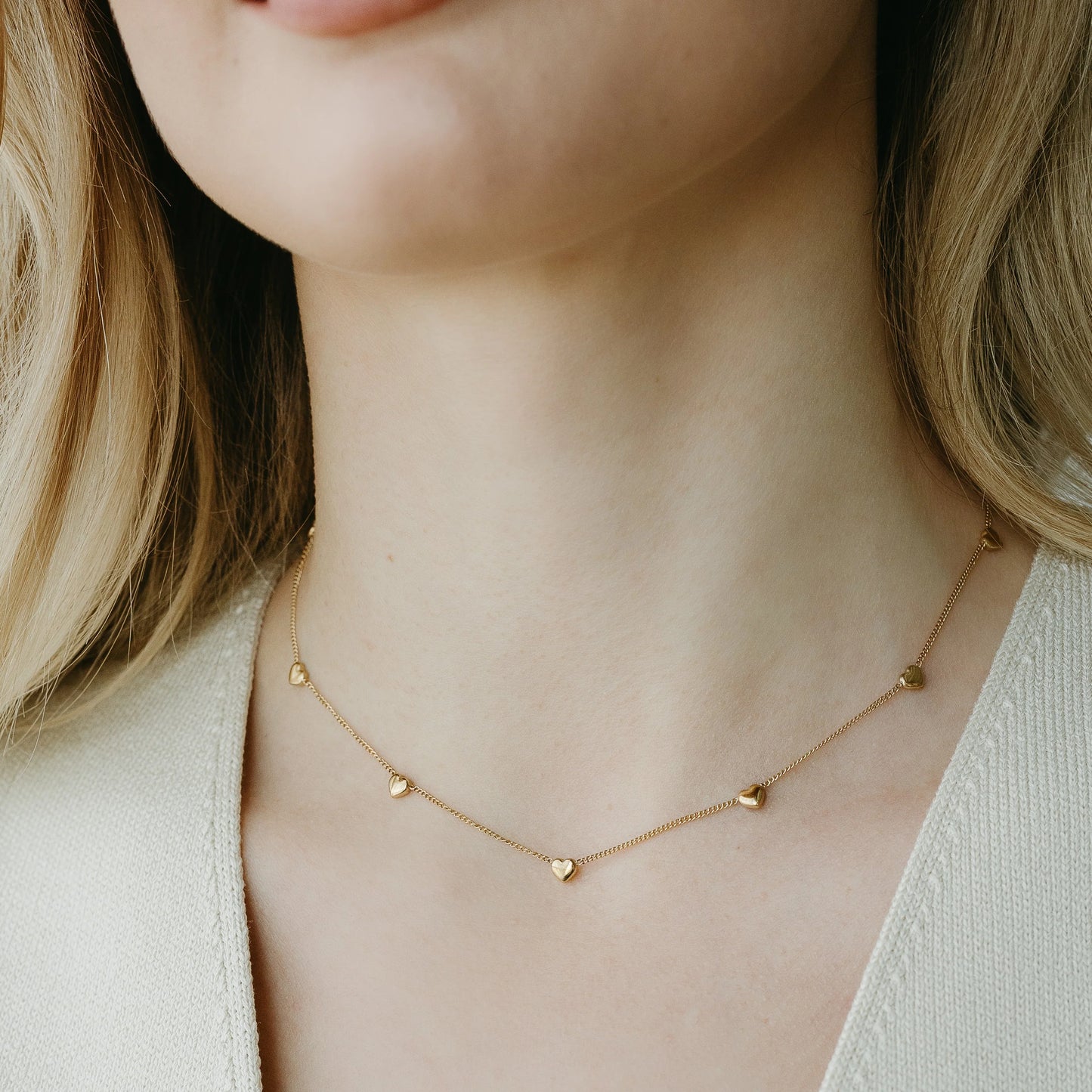Petite Gold Heartline Necklace