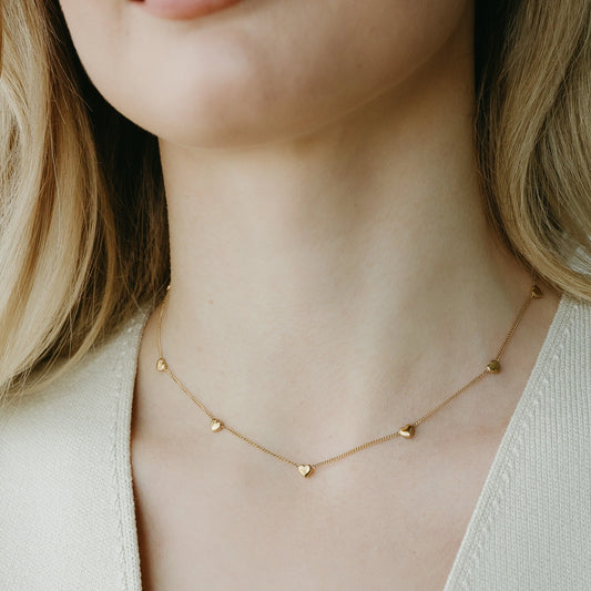 Petite Gold Heartline Necklace