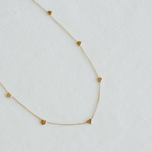 Petite Gold Heartline Necklace