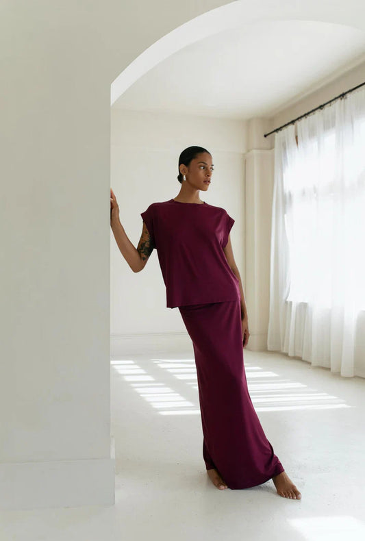 Paper Label Mayla Long Skirt Fig