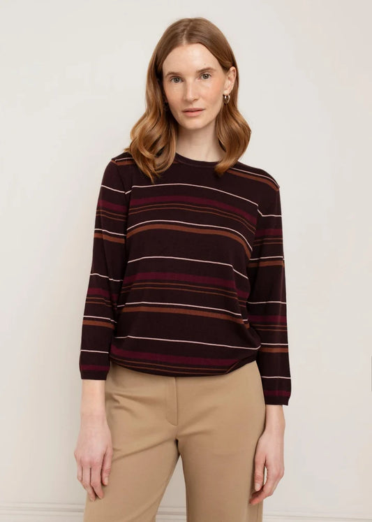 Paper Label Cecily Striped Crew Fig Combo
