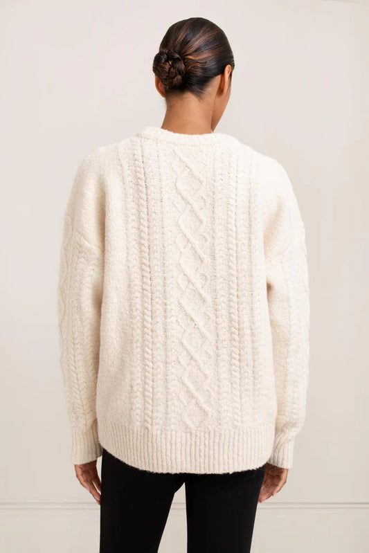 Paper Label Rayna Cable Sweater Cream