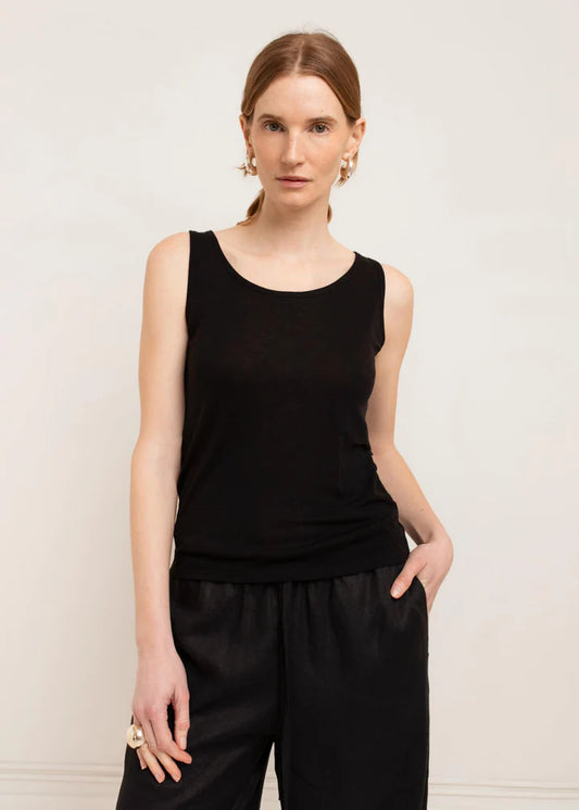 Paper Label Sana Sheer Tank Black