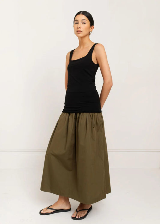 Paper Label Evita Skirt Dark Olive