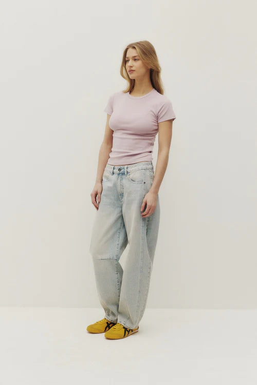 Kuwalla Jacquline Barrel Leg Stonewashed Light Blue