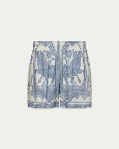 Kuwalla Western Boho Shorts Blue Horse