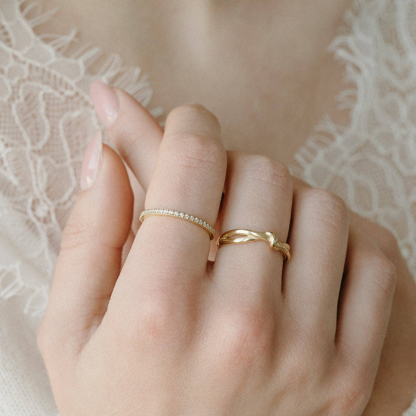 Petite Gold Everly Knot Ring 8