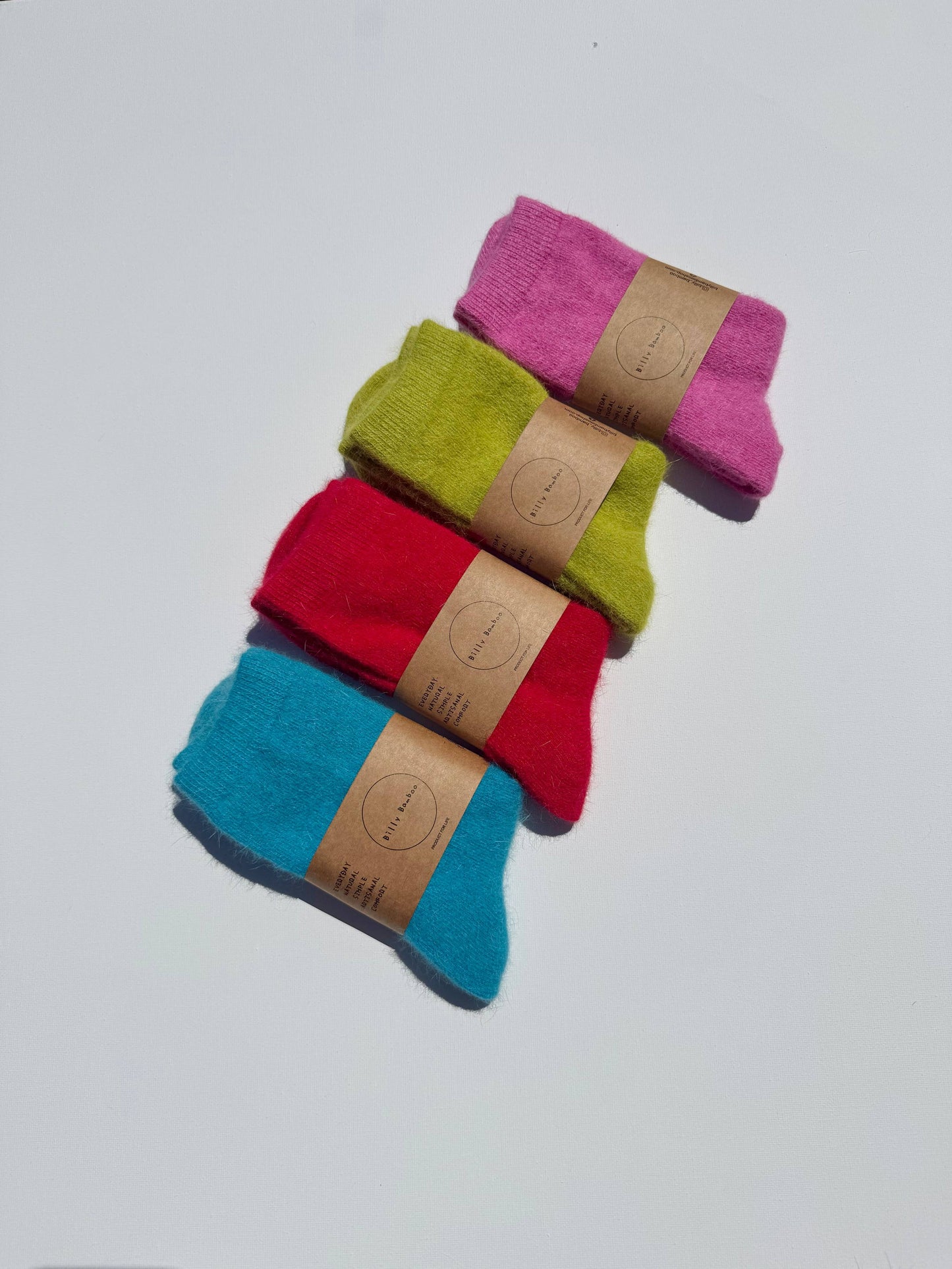 Billy Bamboo Fluffy Angora Socks Orange Diamond