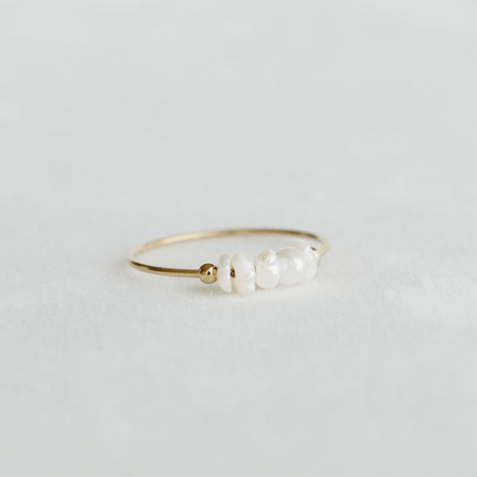 Petite Gold Mini Pearls Ring 8