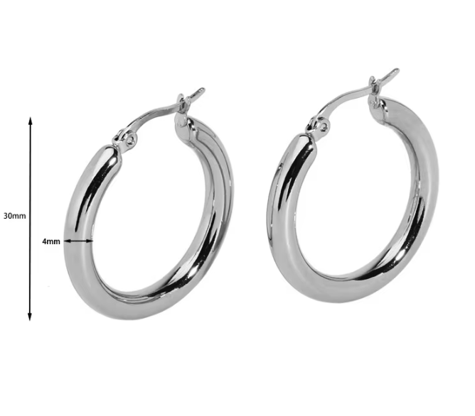 HoopLa -  Porto Hoop- Chunky Classic Hoop Earrings : Yellow Gold / 50mm