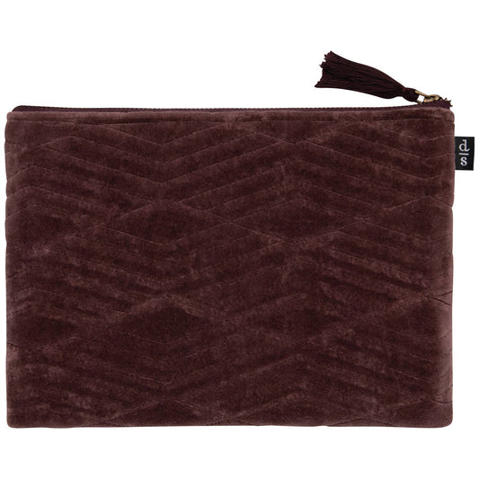 Danica Brands - Fig Quilted Velvet Flat Pouch